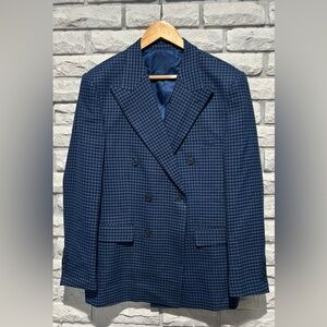 NWT ALAIN DUPETIT Men's Blue Houndstooth Blazer sz 40R